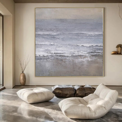 “Gray - White Abstract Seascapes” – Abstract Landscape Painting CT1161