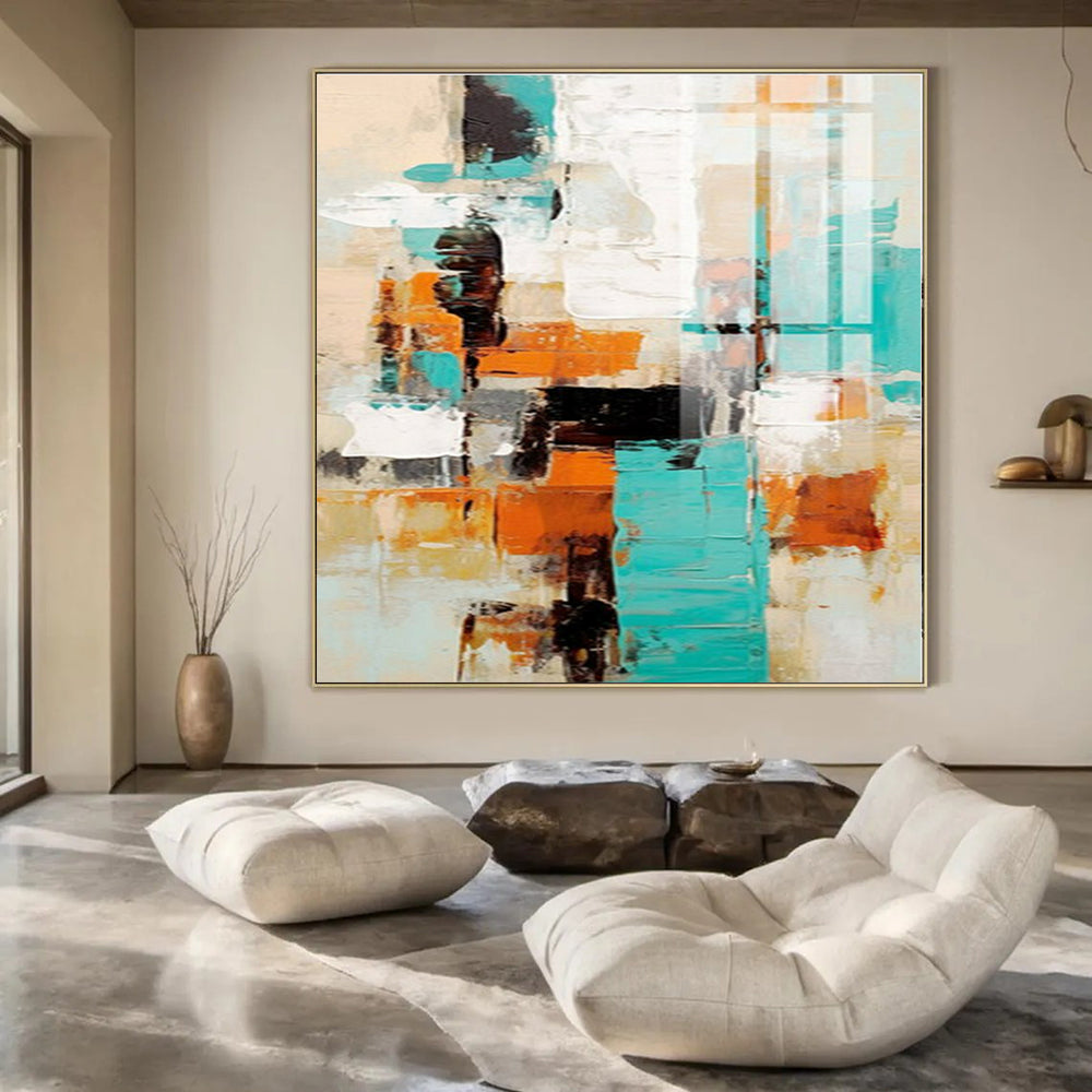 Teal - Orange Urban Abstract - Abstract Cityscape Acrylic CT1272