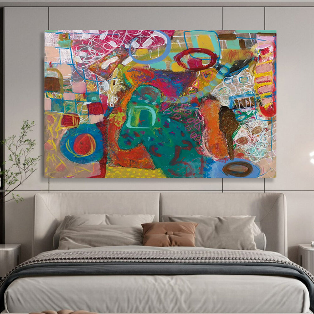 Colorful Abstract Forms - Abstract Expressionist Painting On Canvas DLZ244