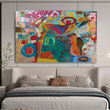 Colorful Abstract Forms - Abstract Expressionist Painting On Canvas DLZ244