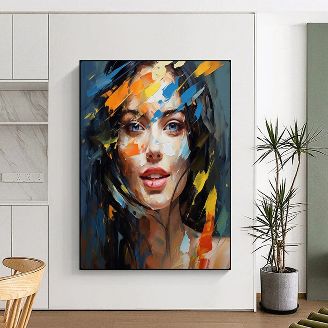 “Vibrant Abstract Portrait” – Expressive Oil Painting On Canvas CT2126