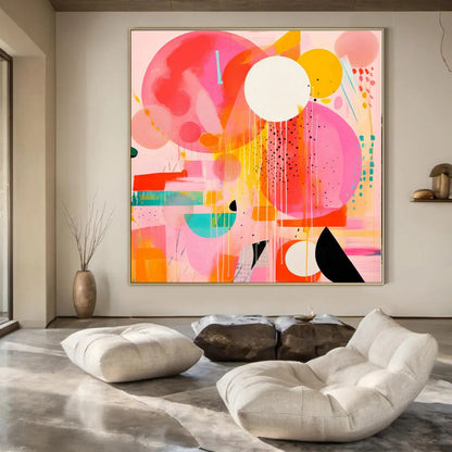 “Playful Colorful Circles” – Geometric Abstract Painting CT1181