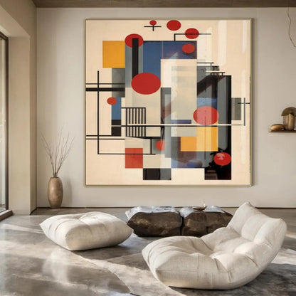 “Colorful Geometric Composition” – Constructivist - Inspired Art CT1042