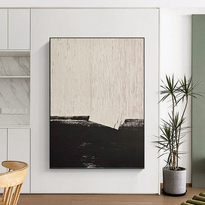 Black and White Minimalist Abstract - Abstract Painting On Canvas DKH1503