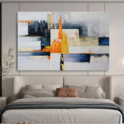 Geometric Color Blocks Abstract Painting On Canvas DKH220