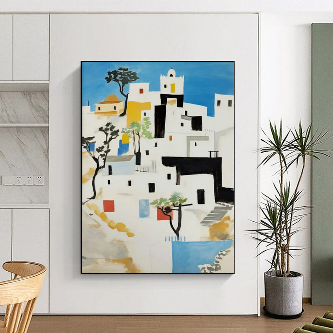 “Hilltop Village: Stylized Architectural Gouache” ，Architectural Gouache Art CT0882