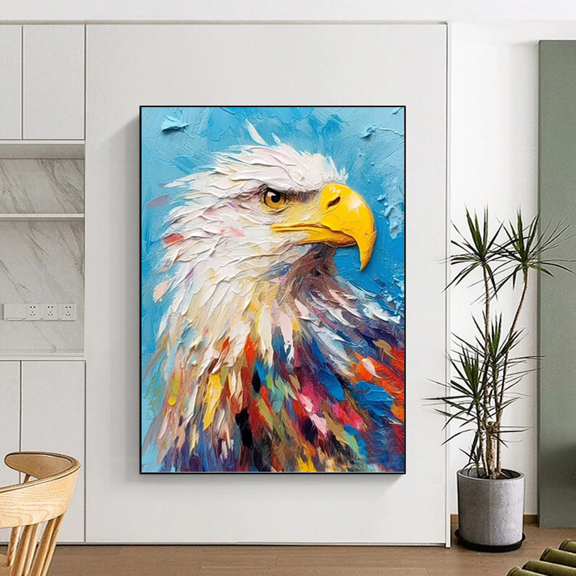 “Colorful Eagle Portrait” - Expressive Animal Painting On Canvas DKH1060