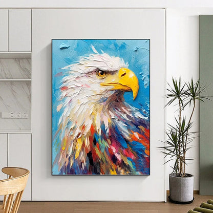 “Colorful Eagle Portrait” - Expressive Animal Painting On Canvas DKH1060