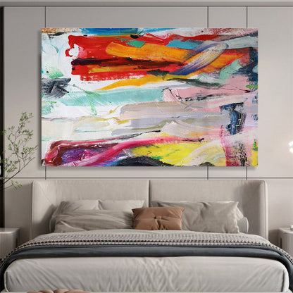 Bold Color Block Abstract Painting On Canvas DKH305