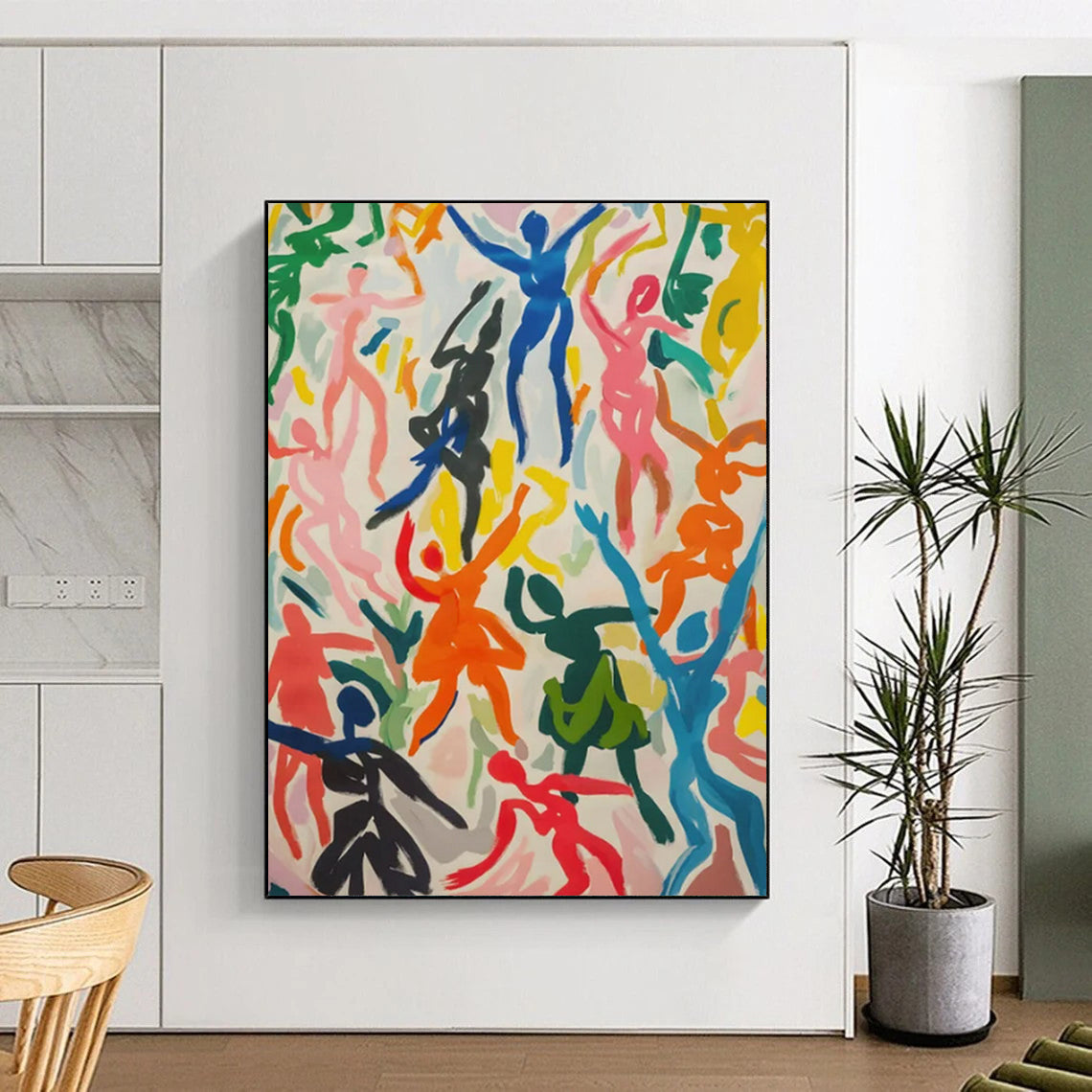 Colorful Dancing Figures - Expressionist People - Themed Painting On Canvas CT2257