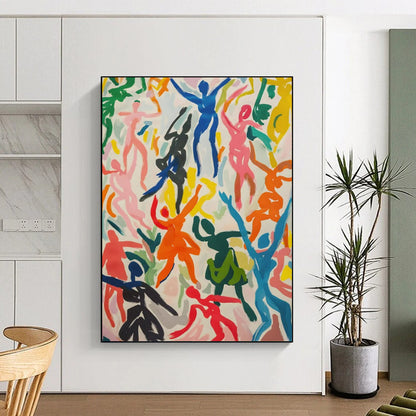 Colorful Dancing Figures - Expressionist People - Themed Painting On Canvas CT2257