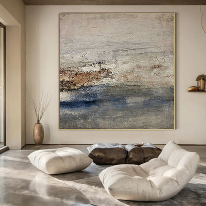 “Gray - Brown & Blue Textured Seascapes” – Abstract Seascape Art CT0976