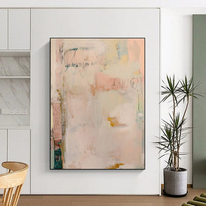 “Soft Pastel Hues, Abstract Layers” - “Dreamy Whispers”，Abstract Acrylic Painting CT0684