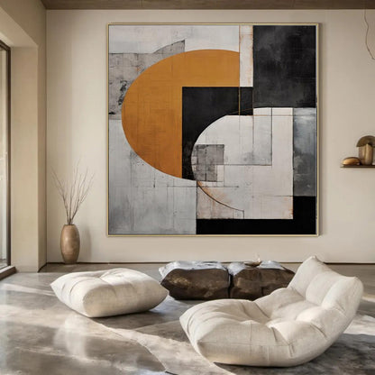 Overlapping Circles & Squares - Geometric Abstract Art CT1207
