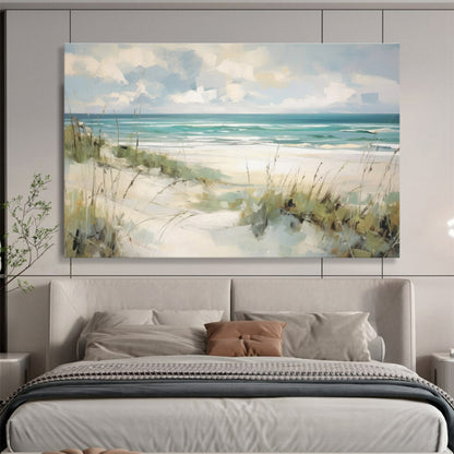 Coastal Breeze Soft Tones Beach Scene Painting On Canvas DKH171