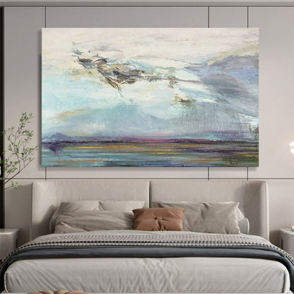 Ethereal Abstract Sky and Water Painting On Canvas DKH196