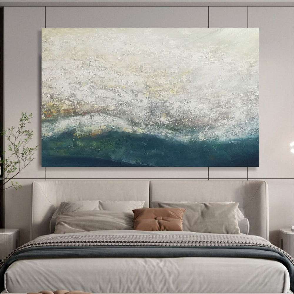 Serene Textured Seascape Painting On Canvas DKH298