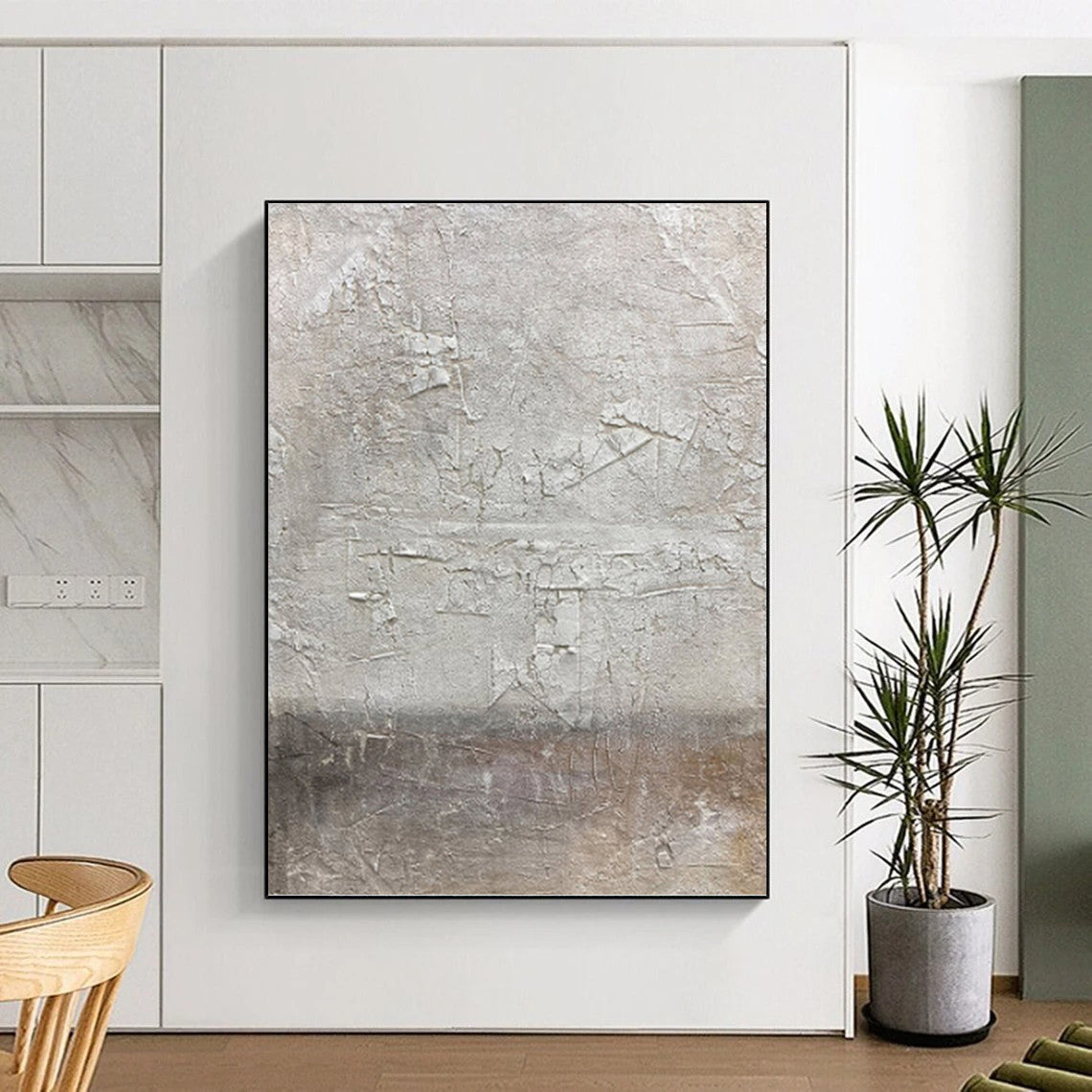 Textured Gray Abstract - Abstract Painting On Canvas DKH1491