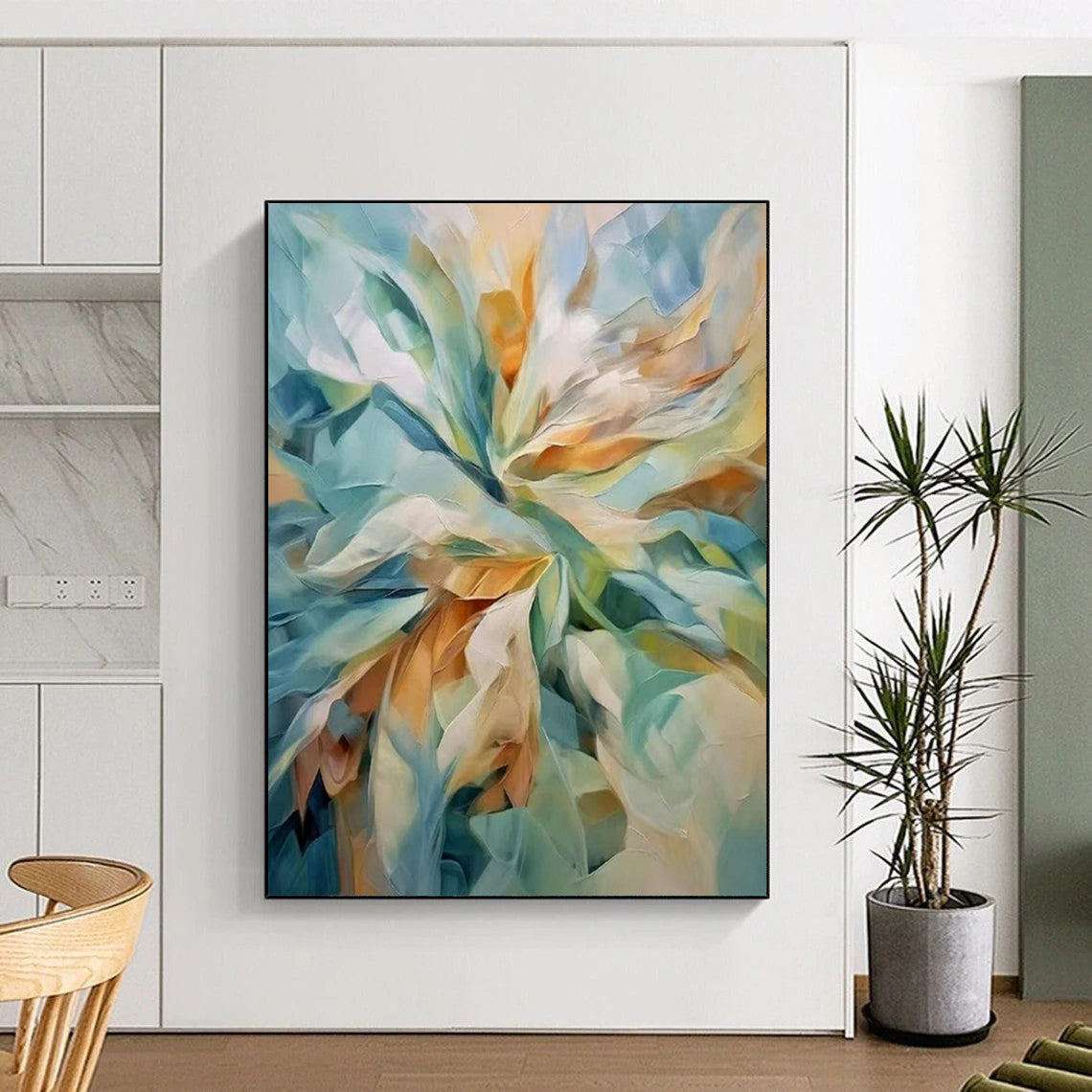Colorful Floral Abstraction - Abstract Flower - Themed Painting On Canvas CT2271