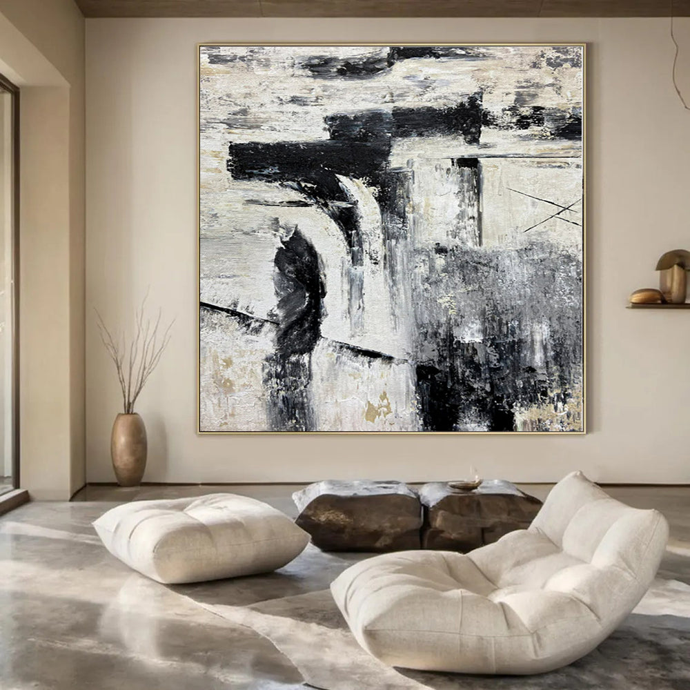 Monochrome Abstract Construction - Oil Painting CT1223