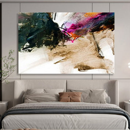 “Expressive Color Splashes” Abstract Action Painting On Canvas DKH376
