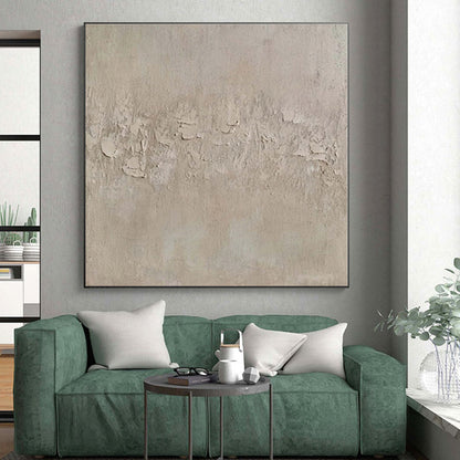 “Minimalist Beige Textured Canvas”，Abstract Textural Oil Painting CT0579