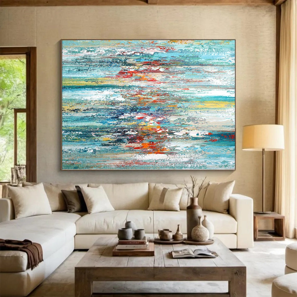 “Vibrant Vertical Streaks” Abstract Acrylic Art CT0284