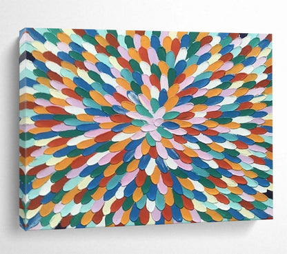 “Rainbow Petals” – Pointillist - Inspired Acrylic Painting CT1743