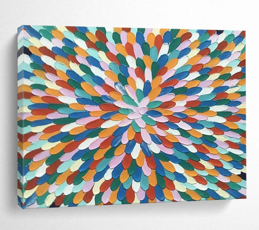 “Rainbow Petals” – Pointillist - Inspired Acrylic Painting CT1743
