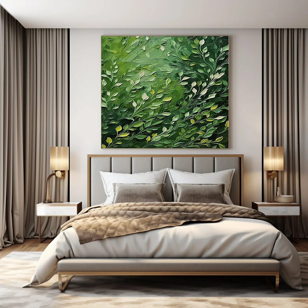 “Green Foliage Impasto” Textured Acrylic Art CT0193