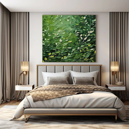 “Green Foliage Impasto” Textured Acrylic Art CT0193