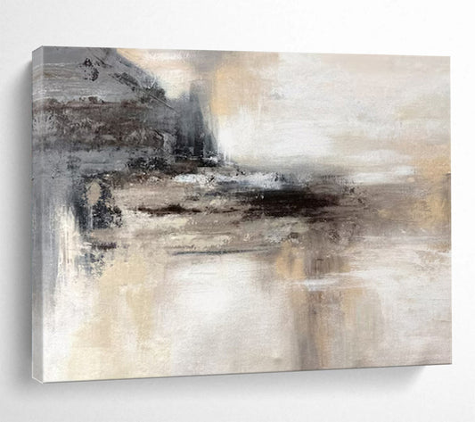 “Neutral Tones Abstract Landscape” – Abstract Oil Painting CT1778