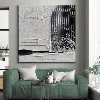 “Layered Gray - Black Textures” Abstract Acrylic Art CT0280