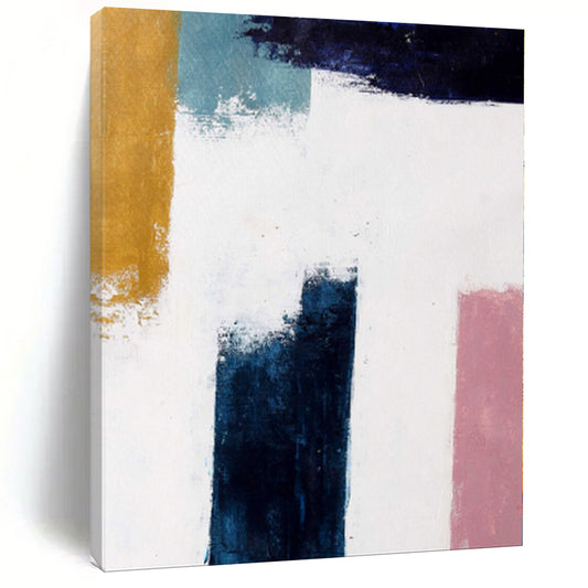 “Color Blocks” - Abstract Work with Yellow, Blue, White, Pink CT0037