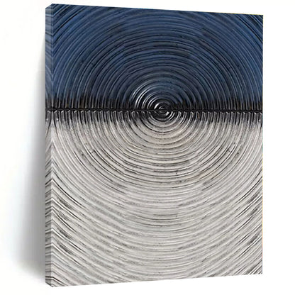 “Black - White Concentric Circles” - Abstract Geometric Painting CT0424