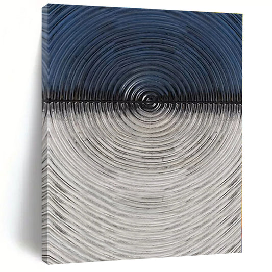 “Black - White Concentric Circles” - Abstract Geometric Painting CT0424