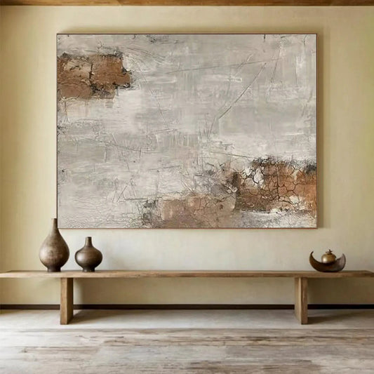 “Mottled Gray - Brown Abstract” - Grays, browns; uneven, cracked - texture abstraction CT1626