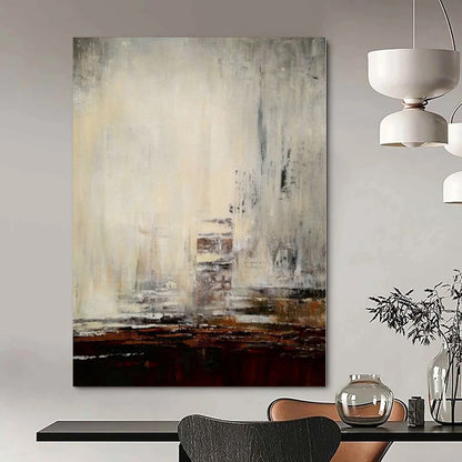 “Gray - Brown Abstract Cityscape” Impressionistic Acrylic Art CT0205
