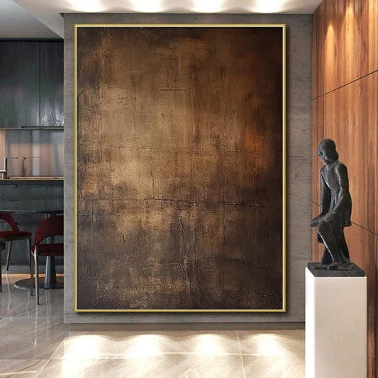 “Earthy Abyss” - Abstract Painting with Deep Browns, Blacks CT0097