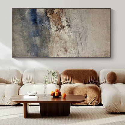 “Gray - Blue Textured Horizon” Abstract Oil Painting CT0129