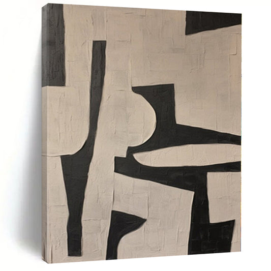 “Black & White Geometry” - Abstract Art with Bold Black, White Shapes CT0098