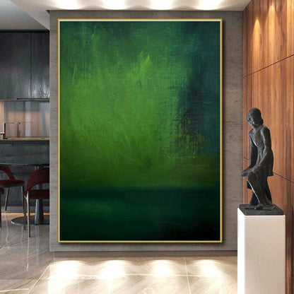 “Dark Green Abstract Field”，Abstract Color Field Art CT0628