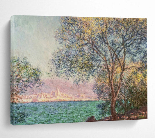 “Monet - Inspired Coastal Tree Twin” - Greens, blues, soft pastels; impressionistic tree (matching pair) CT1611