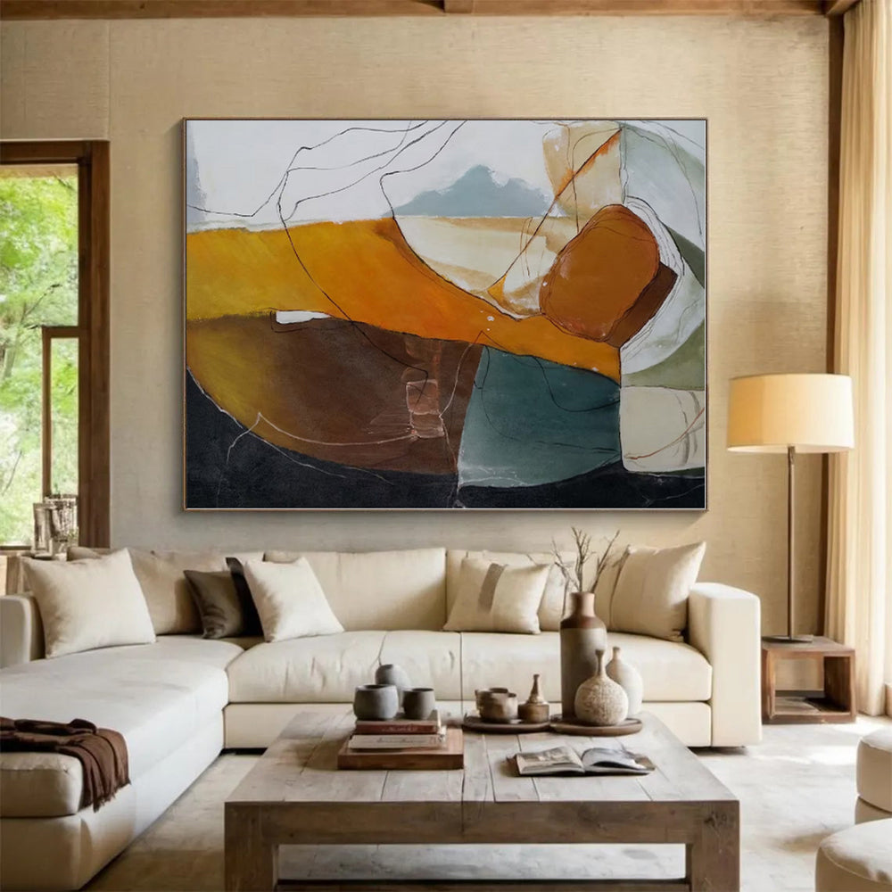 “Colorful Abstract Figure with Lines” - Abstract Expressionist Art CT0401