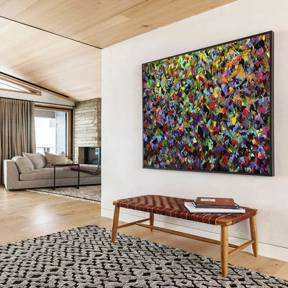 Intense Color Burst in Green - Dominant Field - Expressionistic Acrylic Art CT1798