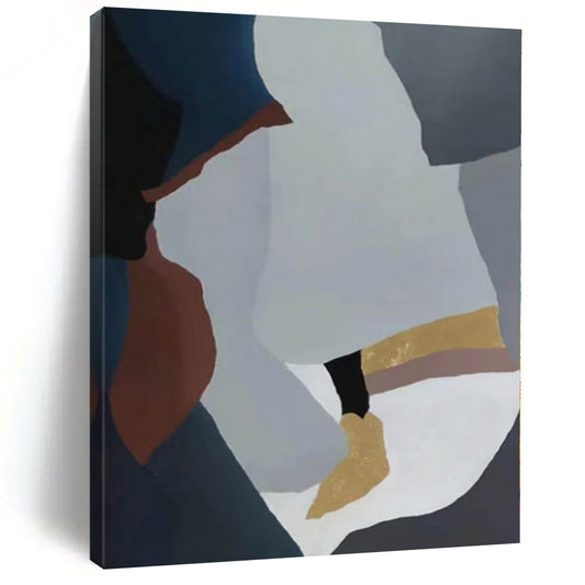 “Minimalist Geometric Forms with Gold”，Modern Abstract Painting CT0373