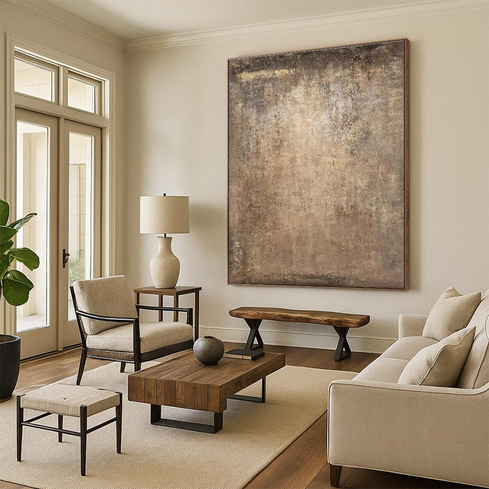 “Brown Textured Neutral”，Abstract Textured Art CT0632