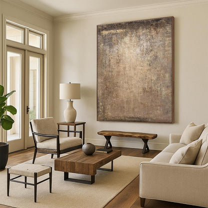 “Brown Textured Neutral”，Abstract Textured Art CT0632