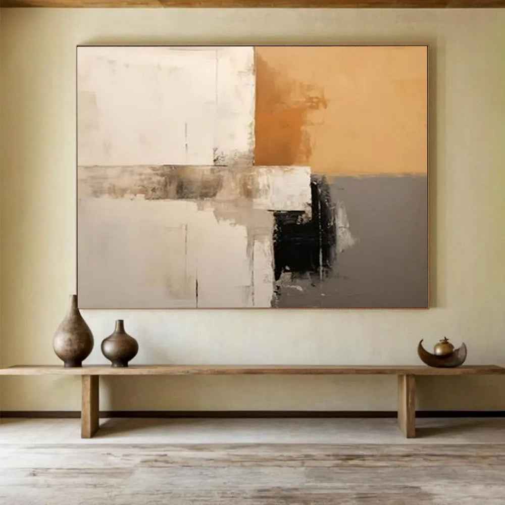 “Warm Block Mix” - White, beige, gray, black; geometric blocks with subtle texture CT1573