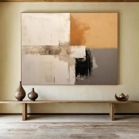 “Warm Block Mix” - White, beige, gray, black; geometric blocks with subtle texture CT1573